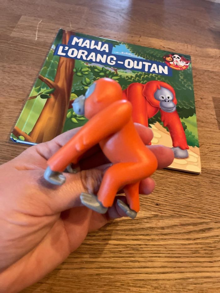 Livre collection Les animaux du zoo Mawa l’orang outan avec une figurine singe - photo numéro 4