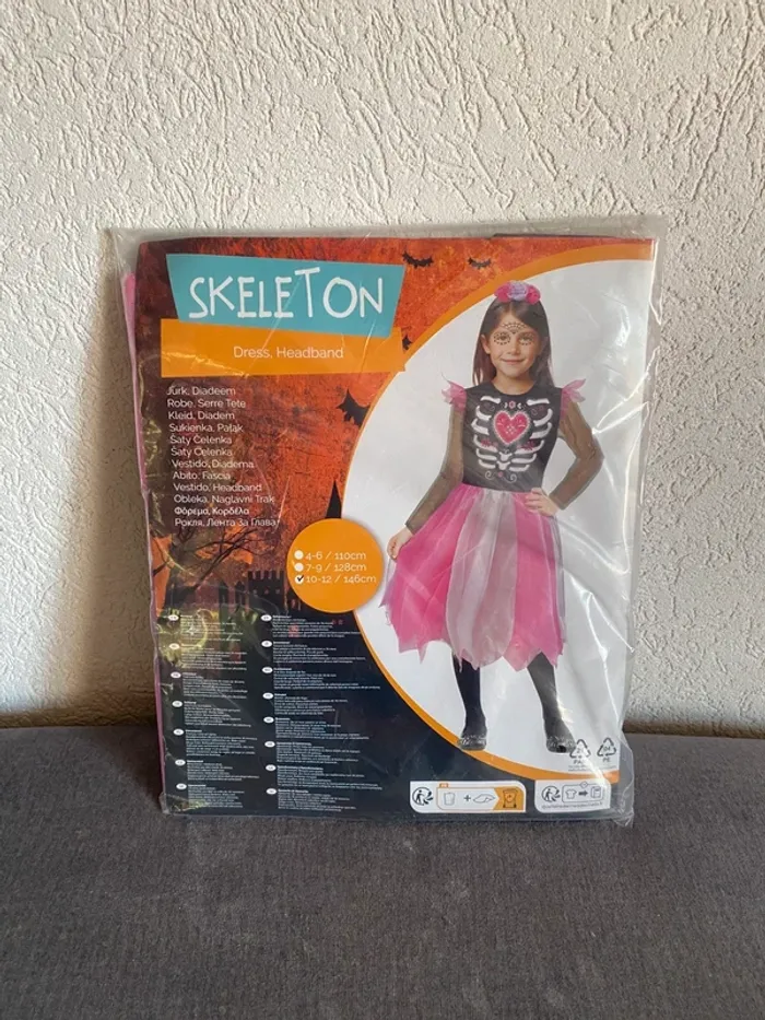 Déguisement fille squelette coloré – Taille 10-12