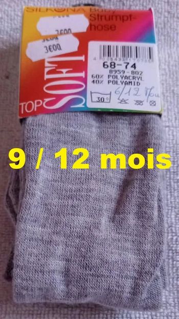 Collant gris Taille 9 / 12 mois