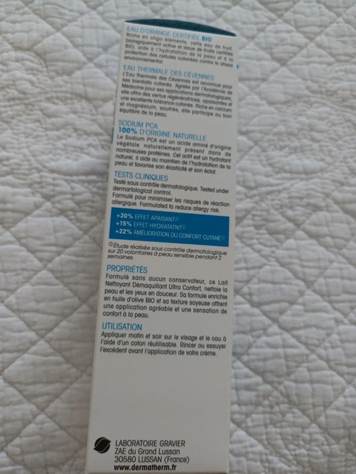 Lait Nettoyant Démaquillant Ultra Confort Dermatherm bio 150 ml neuf - photo numéro 4
