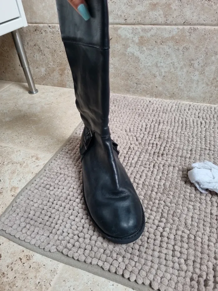 bottes noires mi haute en cuir du pareil au meme - photo numéro 13