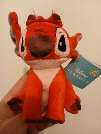 Peluche stitch 14cm à clips rouge