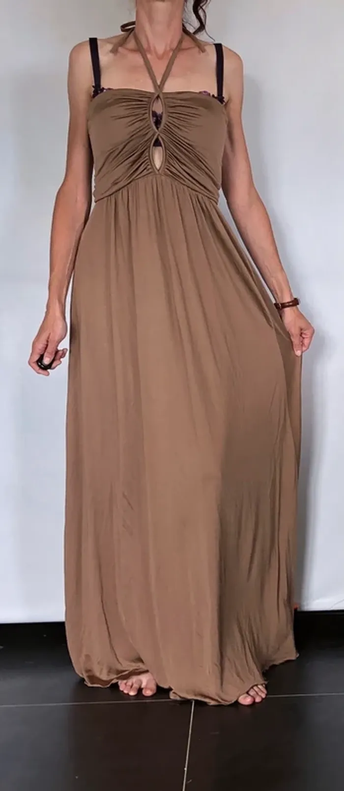 Robe bustier maxi couleur bronze taille 38 Pianoforte di Max Mara très bon état