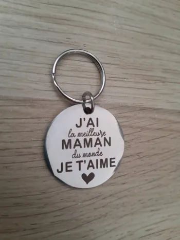 Porte clés, acier inoxydable, "A ma Maman"