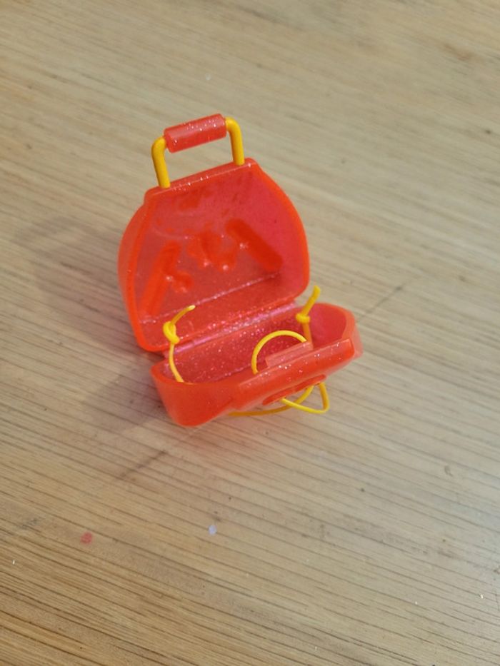 Sac à dos rigide valise pour pour poupée barbie paillettes translucide - photo numéro 3