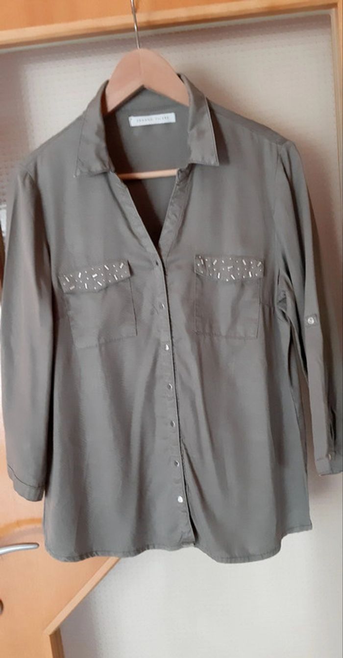 Chemise kaki manche 3/4 Armand Thiery - photo numéro 2