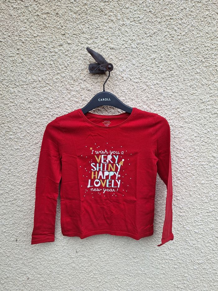🎅 T-shirt de Noël manches longues Kiabi 10 ans