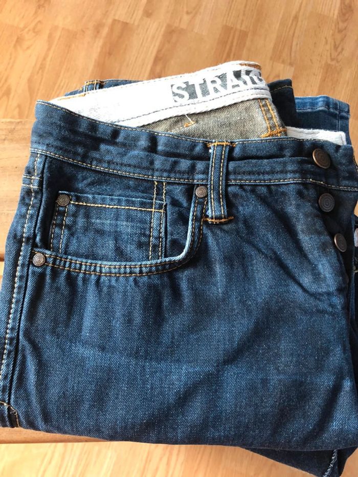 👖 LOT : 2 jeans denim droits et taille haute - Taille 40 (Bonobo / Nixon) - photo numéro 3