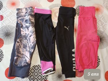 Lot 4 leggings short pantacourt taille 5 ans