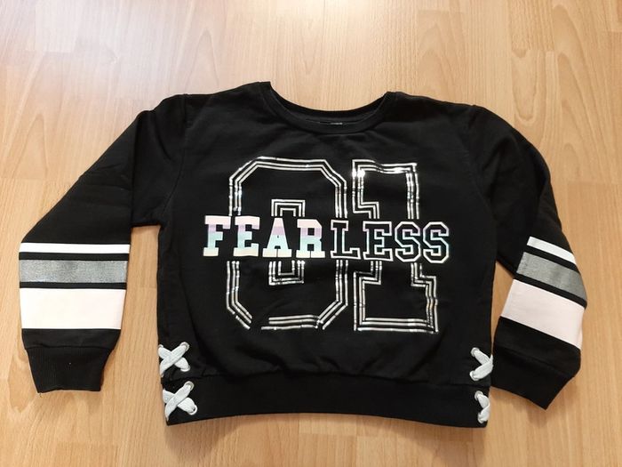 Sweat-shirt court imprimé T 9-10 ans