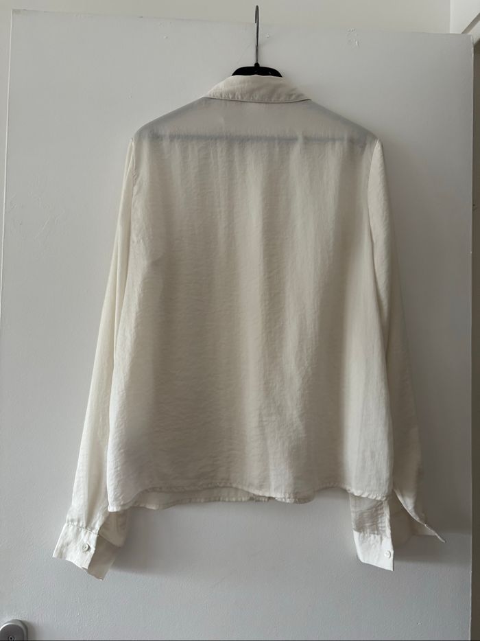 Chemisier blanc, aspect velours blanc cassé , Vero moda Taille S - photo numéro 4