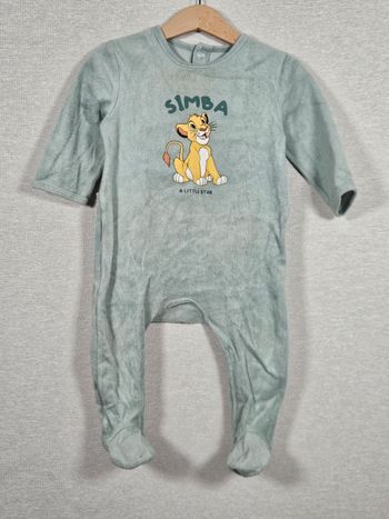 Pyjama vert sauge roi lion disney  73-76 cm 12 mois 