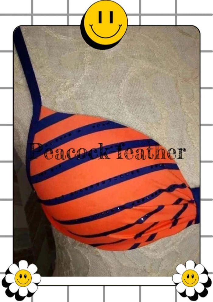 👙maillot de bain orange/bleu 36 push up 👙 - photo numéro 11