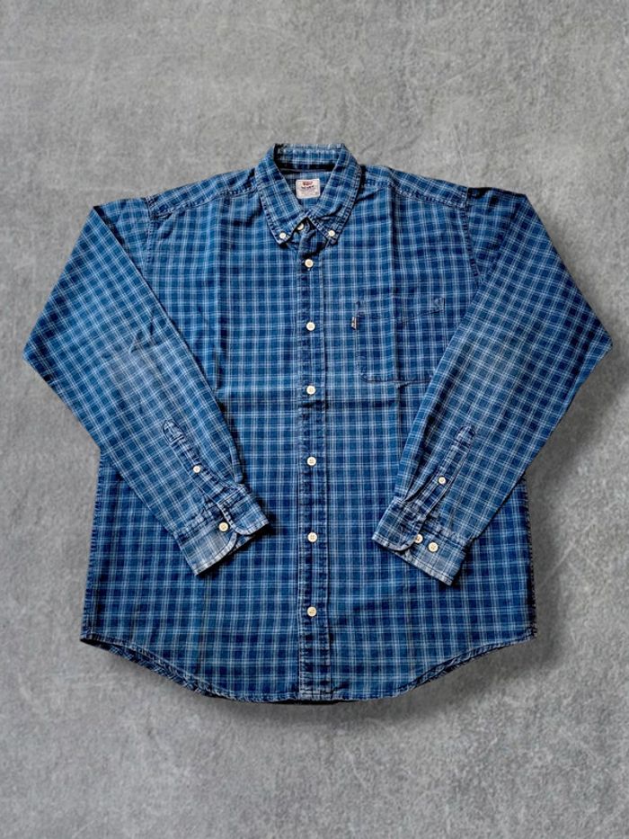 Chemise Levi's bleue à carreaux 100% coton - M - photo numéro 2