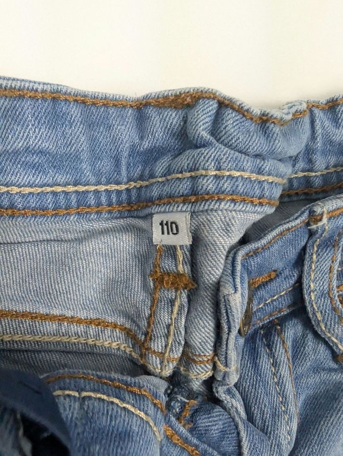 Jean slim bleu clair délavé - 110 (5 ans) - Taille élastiquée - photo numéro 4