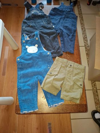 Lot salopette 18 mois  et short