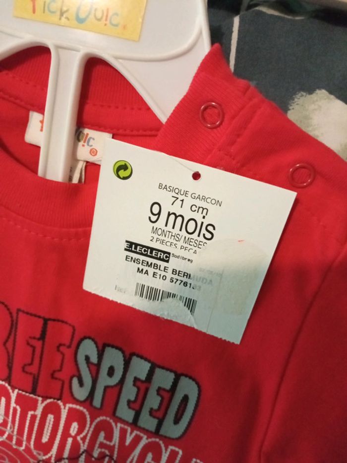Ensemble garçon 9 mois neuf avec étiquette - photo numéro 2