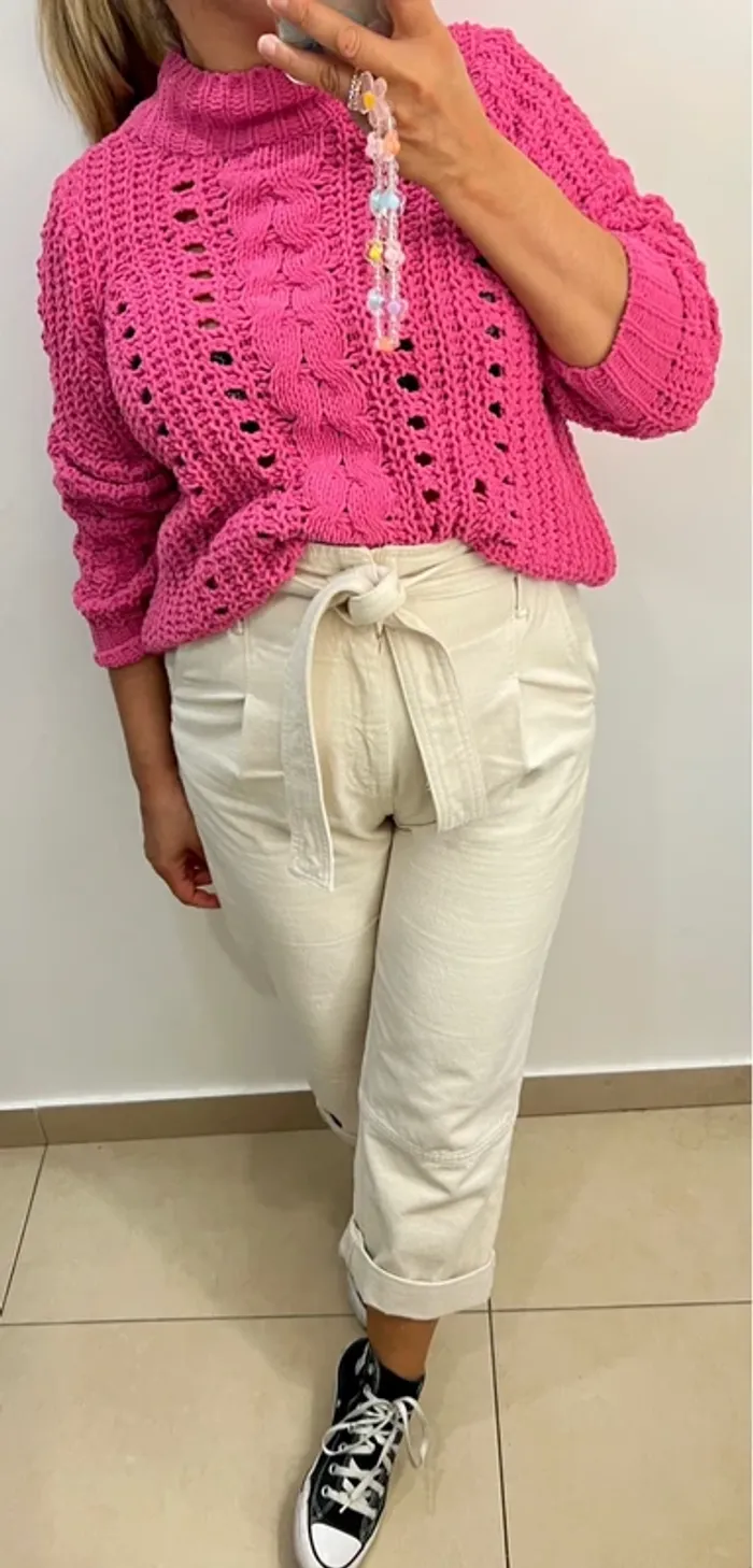 Pull Doux Maille Chenille Vero Moda Taille S-M - photo numéro 2