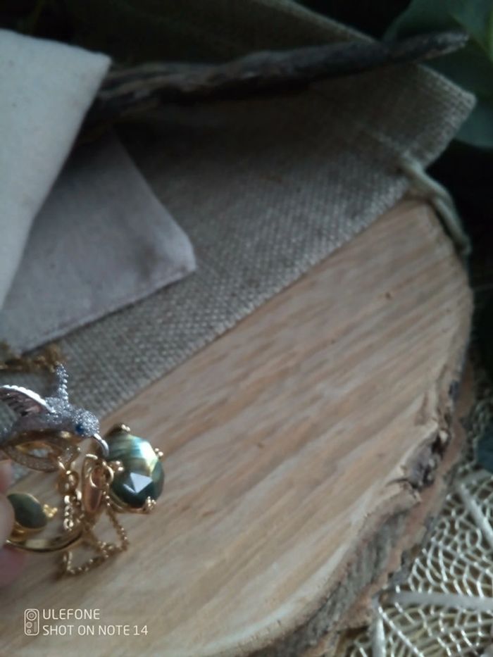 Collier colibri et double pierres de labradorite - photo numéro 3