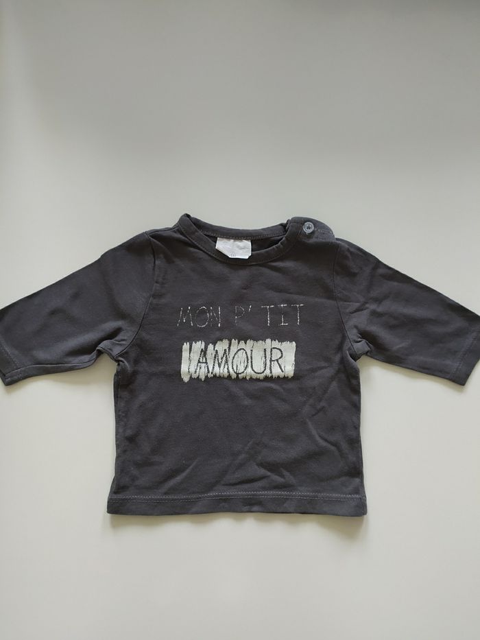 Tee shirt manches longues garçon 1 mois