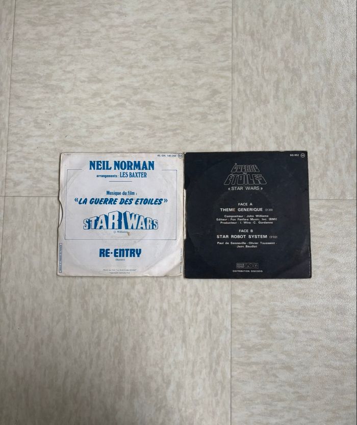 Lot 2 Vinyles 45T vintage Star Wars - la guerre des étoiles et disco - photo numéro 3
