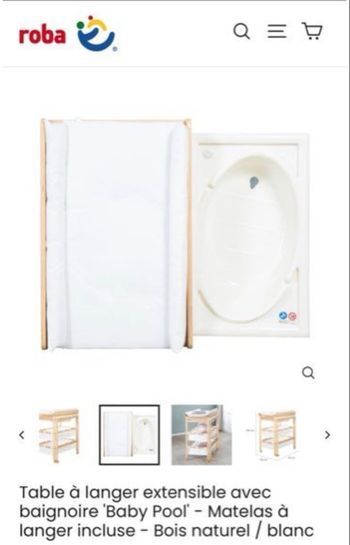 Table à langer extensible avec baignoire - Roba "Baby Pool"