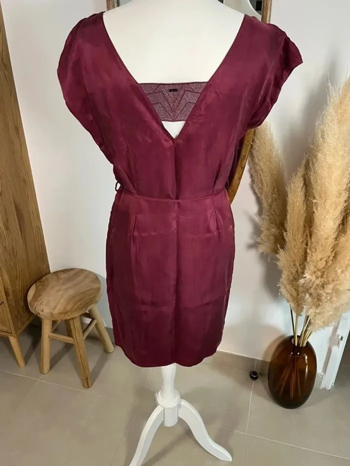 Robe bordeaux/prune satinée IKKS - photo numéro 3
