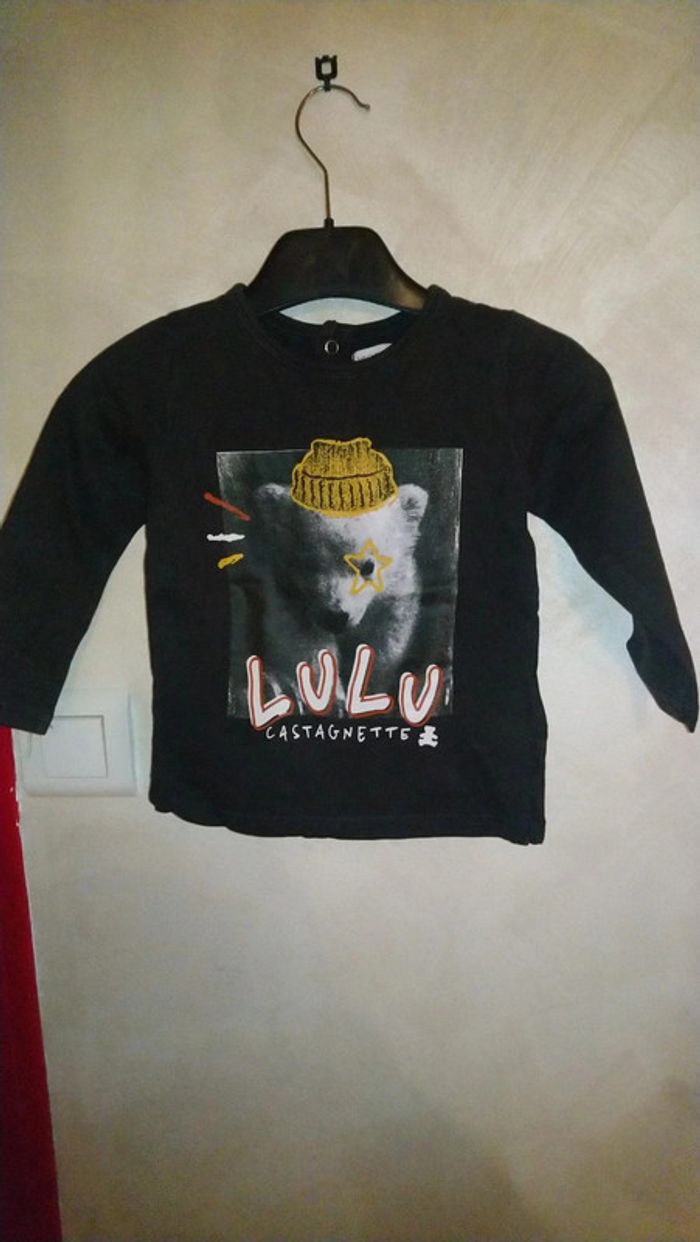 Superbe tee shirt manches longues 18 mois Lulu Castagnette