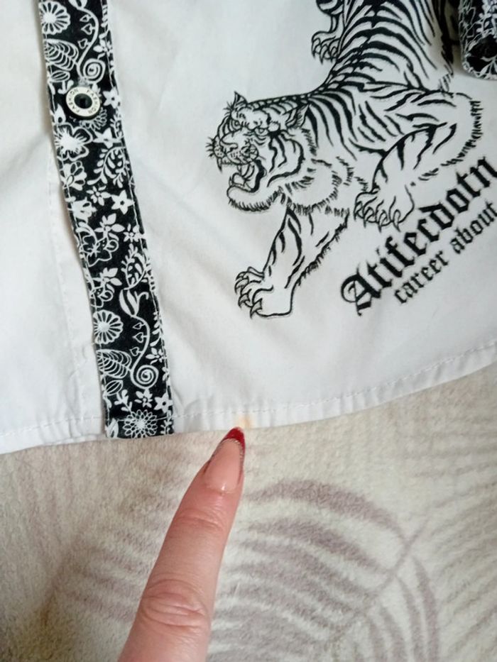 Chemise Blanche Motif Tigre 🐅 - photo numéro 6