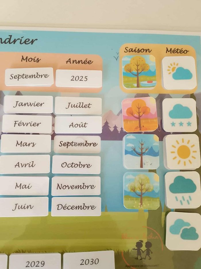 Calendrier journalier pour enfants