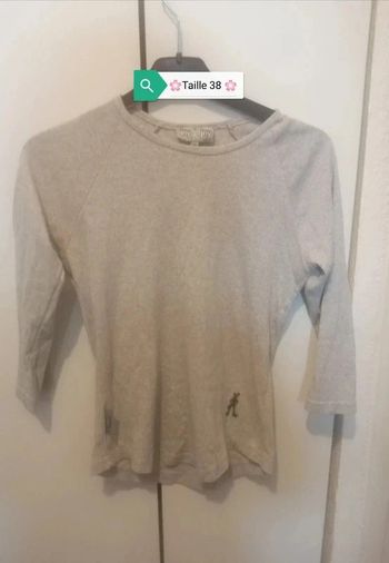 🌸👍Bas prix 👍#Top #gris clair #peplum Taille 38 "#Mim" 🌸