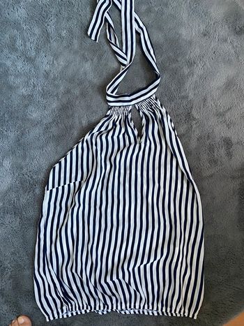 Débardeur étam bleu marine et blanc 40