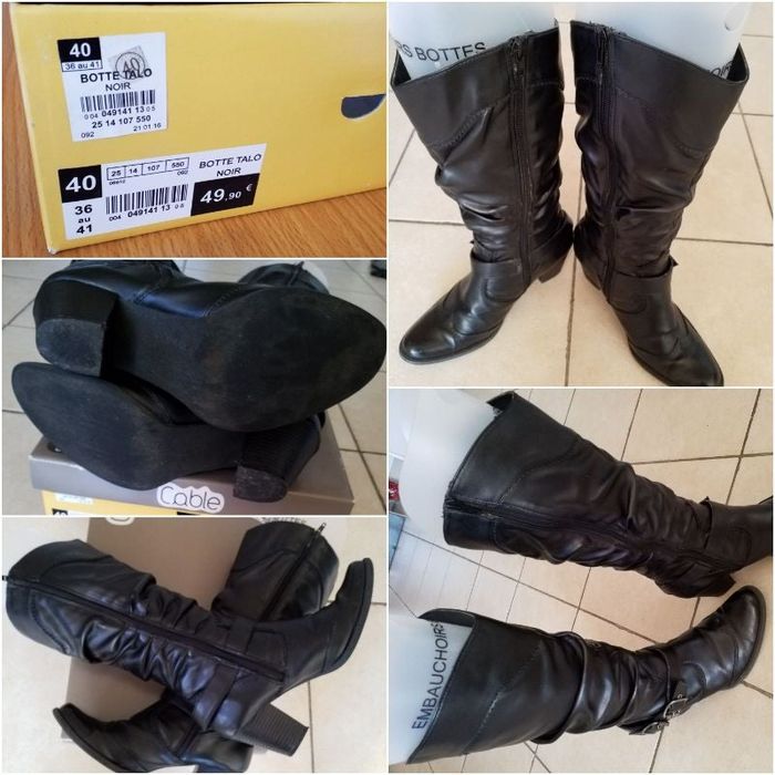 Bottes haute similicuir pointure 40 très bon état