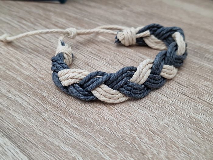 Bracelet Tressé Gris Beige - photo numéro 10