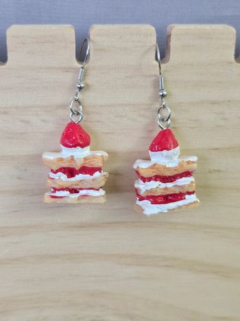 Boucles d oreilles forme parts de gâteaux modèle 2 en acier inoxydable