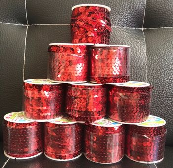 Rouleaux de paillette rouges 