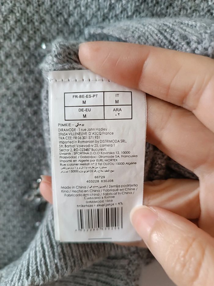 Pull gris strass - neuf sans étiquette - photo numéro 6