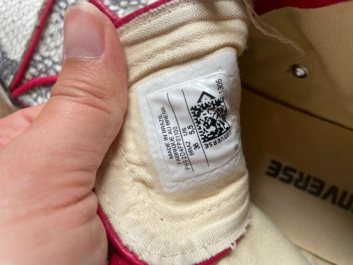 Converse montantes cuir effet serpent – clous et liseré rouge - photo numéro 8