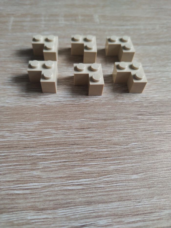 Lego 2x1 angle droit beige lot de 6 - photo numéro 3