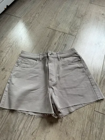 Short en jeans gris crème grès s 36 hm