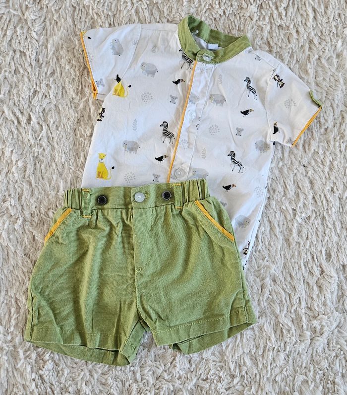 Ensemble chemise bodie short 1 mois