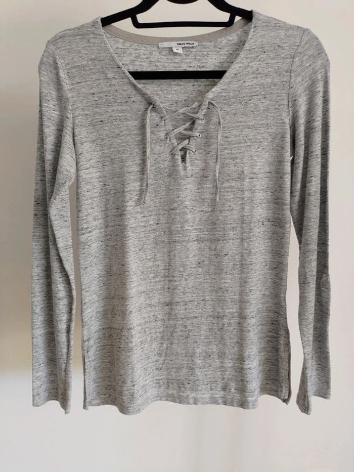 Tally Weijl t-shirt manches longues gris M