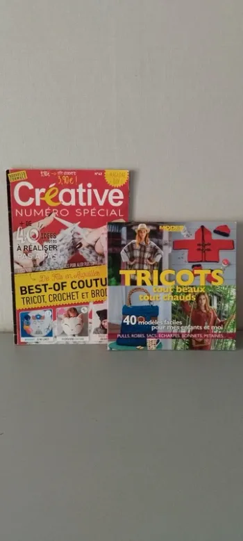 2 livres. Tricot, crochet et broderie.