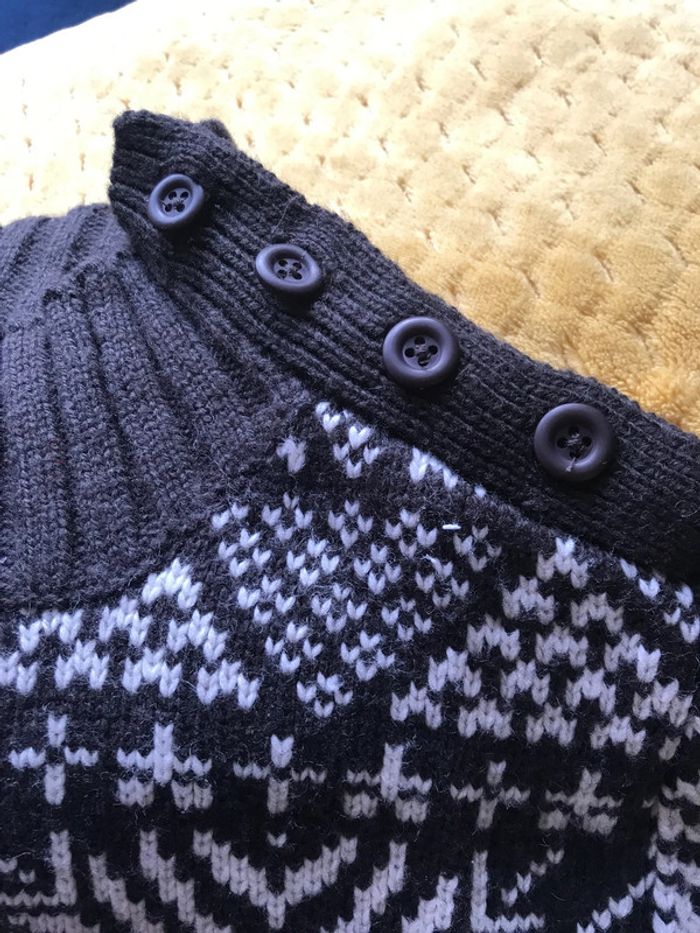 DPAM pull taille 12 ans marron et blanc - photo numéro 2