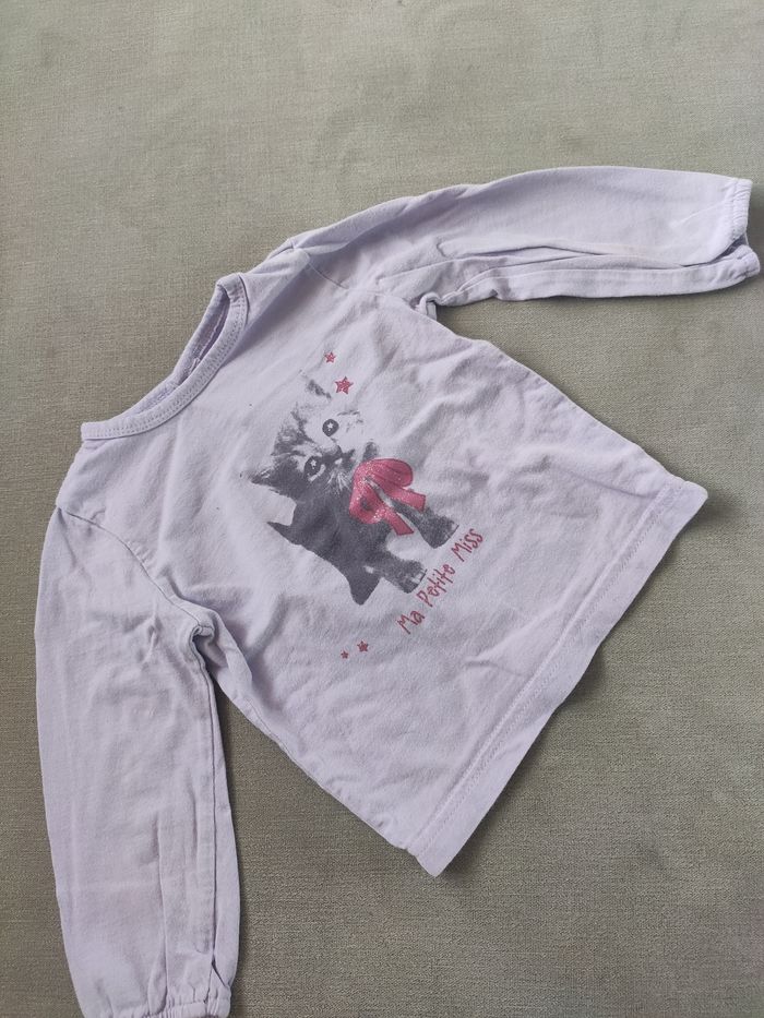 Tee shirt manches longues violet 12 mois bébé rêve
