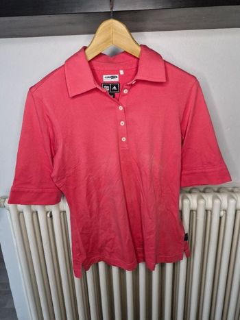 Tee-shirt polo rouge Adidas Climalite Taille 42