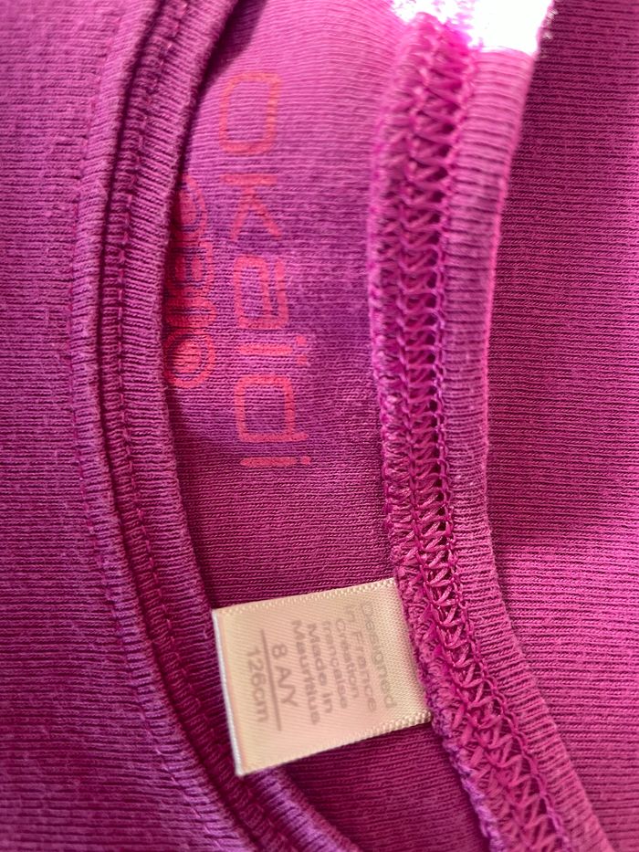 T-shirt violet fille Okaidi bio 8 ans - photo numéro 2