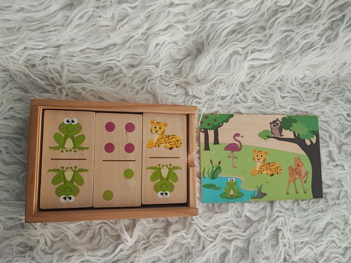 Boîte domino en bois motif animaux - photo numéro 6