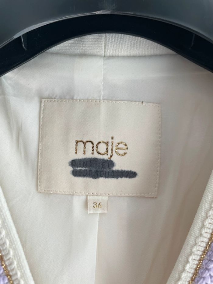 Ensemble veste + jupe Maje tweed liseré lilas – Taille 36 - photo numéro 6