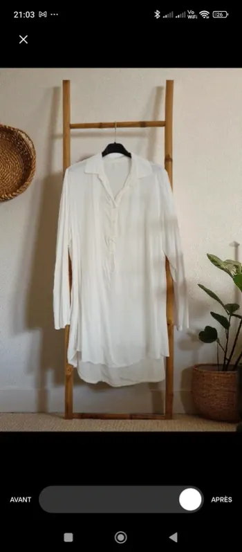 Chemise longue / tunique blanche taille M
